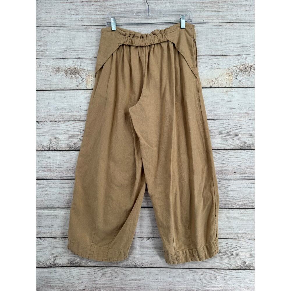 Free People Free EST Linen Blend Wide Leg Pull On Pants Womens Small Beige Tan - Picture 2 of 13